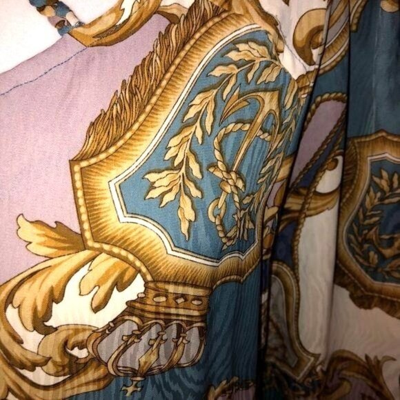 Diane Freis Original Georgette Dress Womens Braid Work Pleated Scarf Vintage - Picture 9 of 16